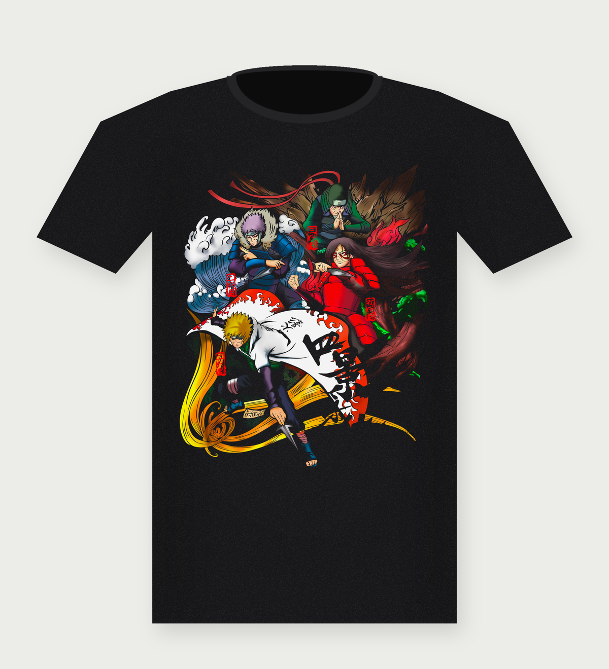 The Four Hokage black t-shirt